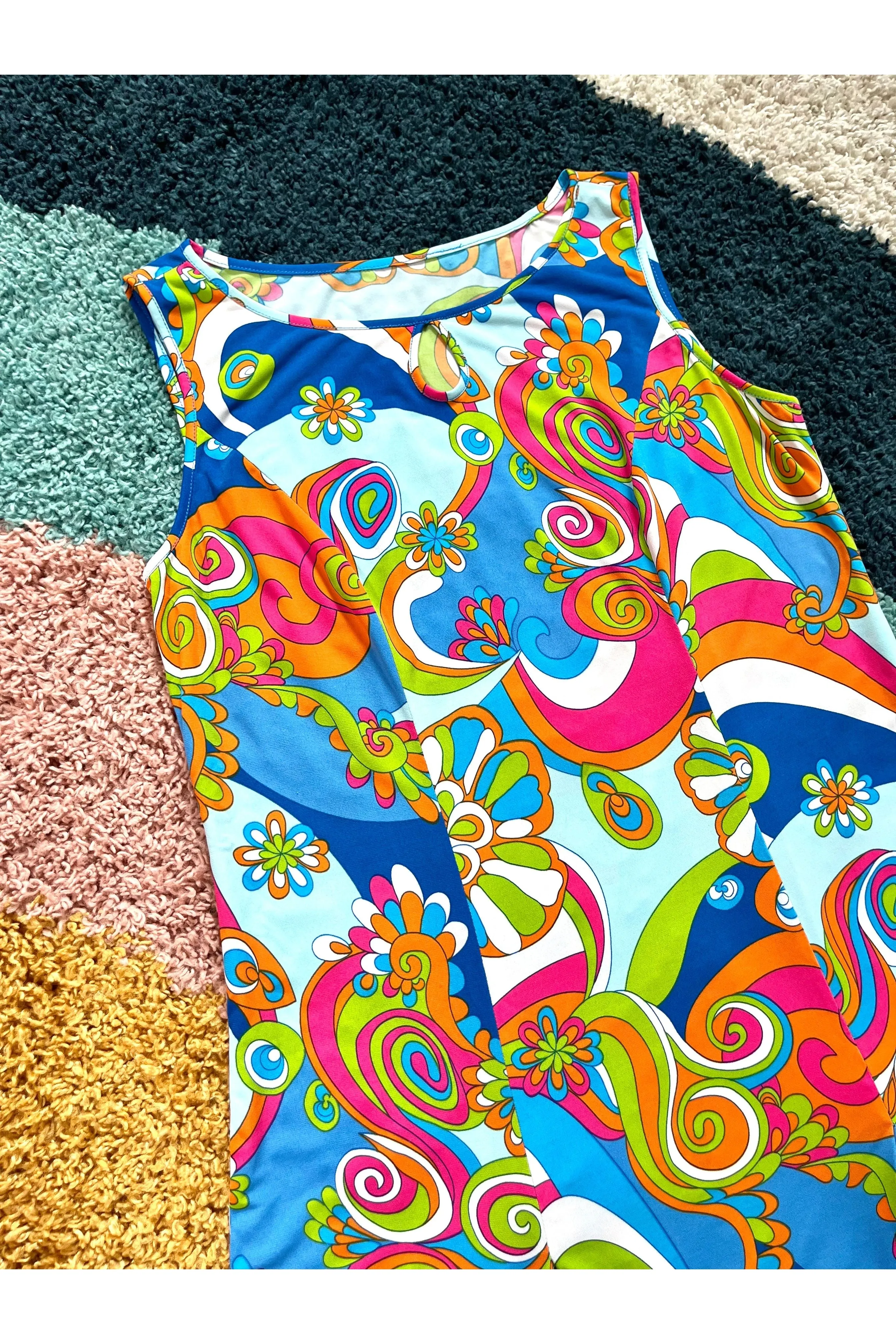 60s-70s Style Psychedelic Print Mini