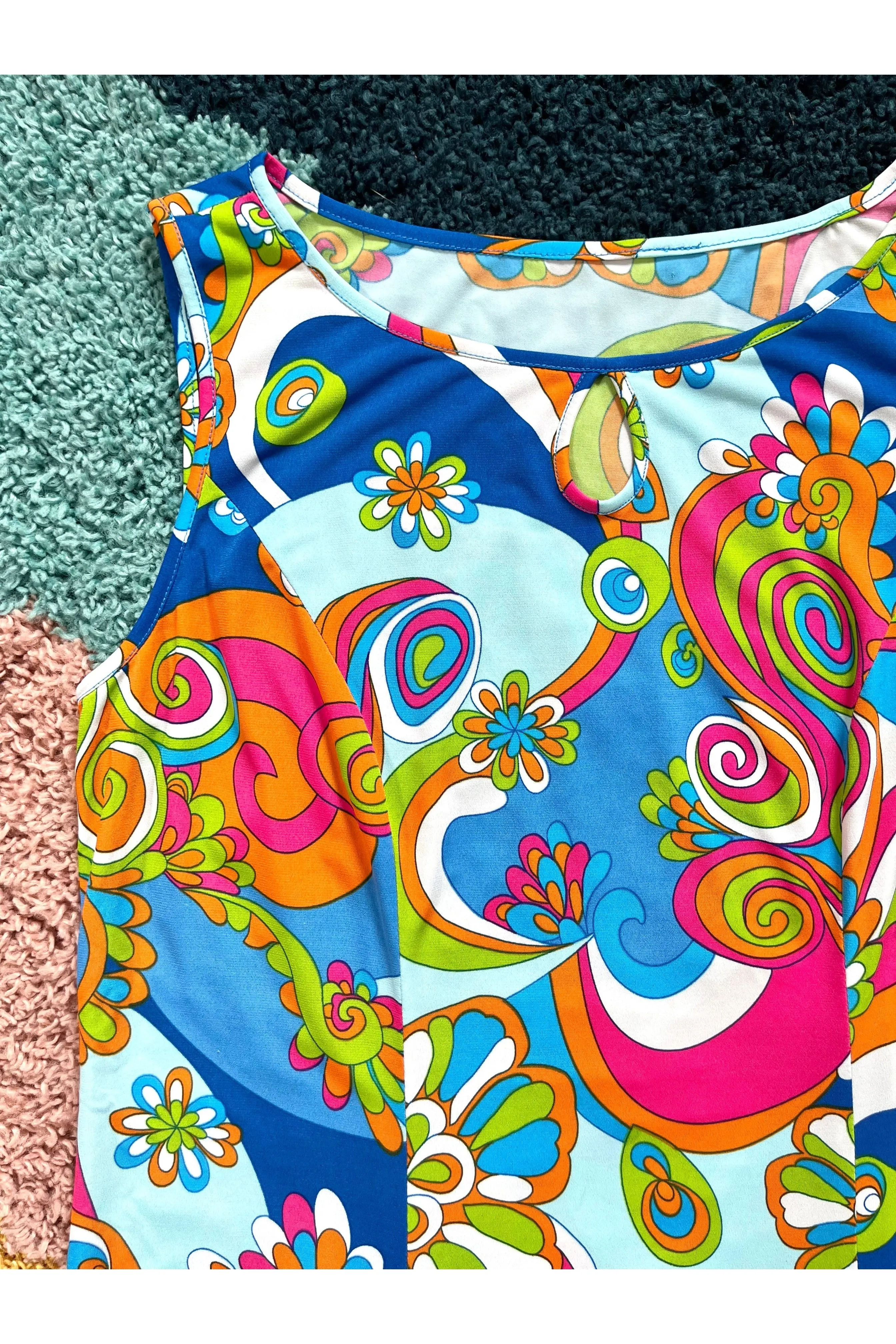 60s-70s Style Psychedelic Print Mini