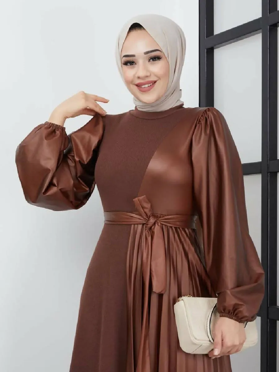 Bella Shop Women's winter Leather Dress 615g