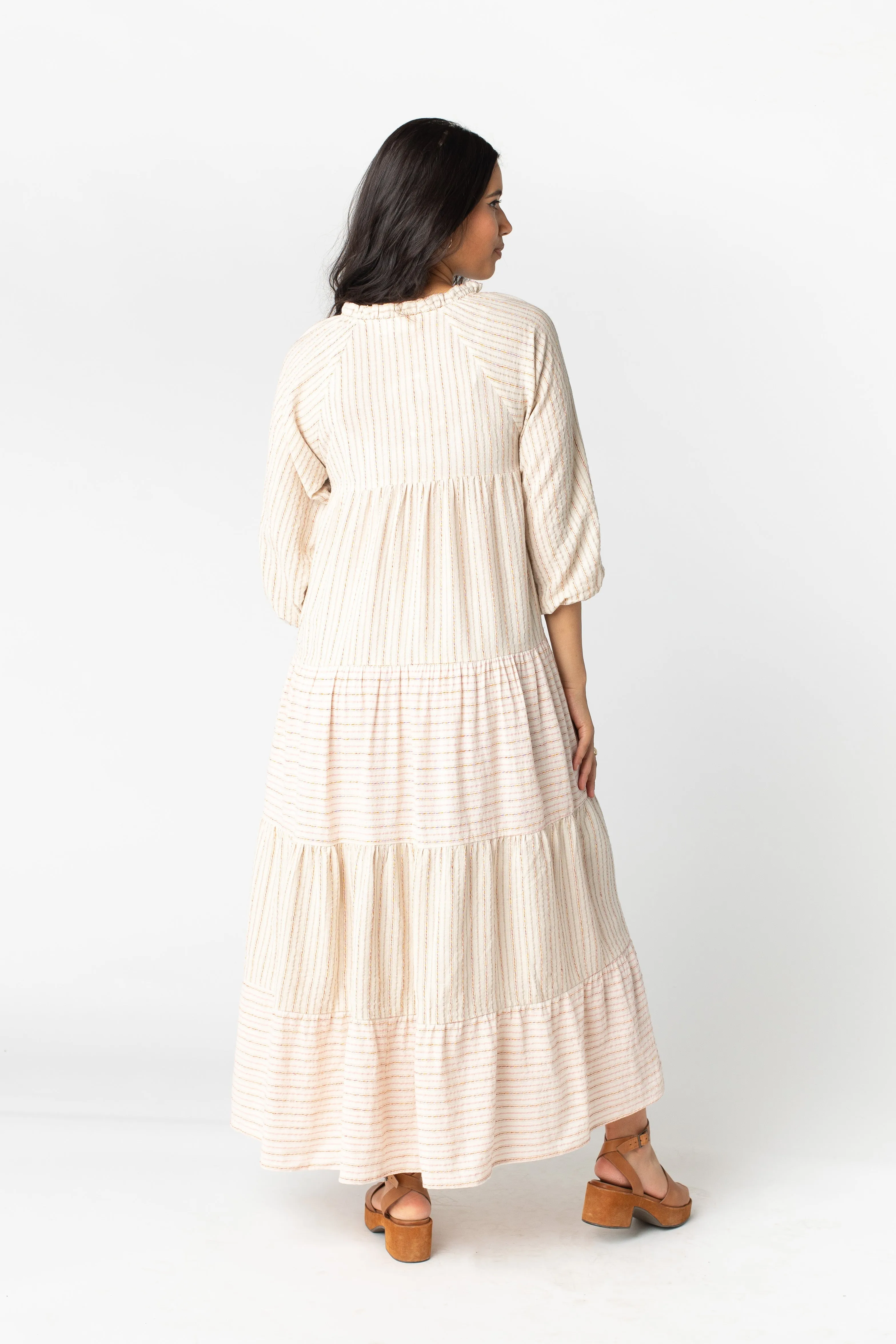 Brass & Roe Stripes & Textured Dress