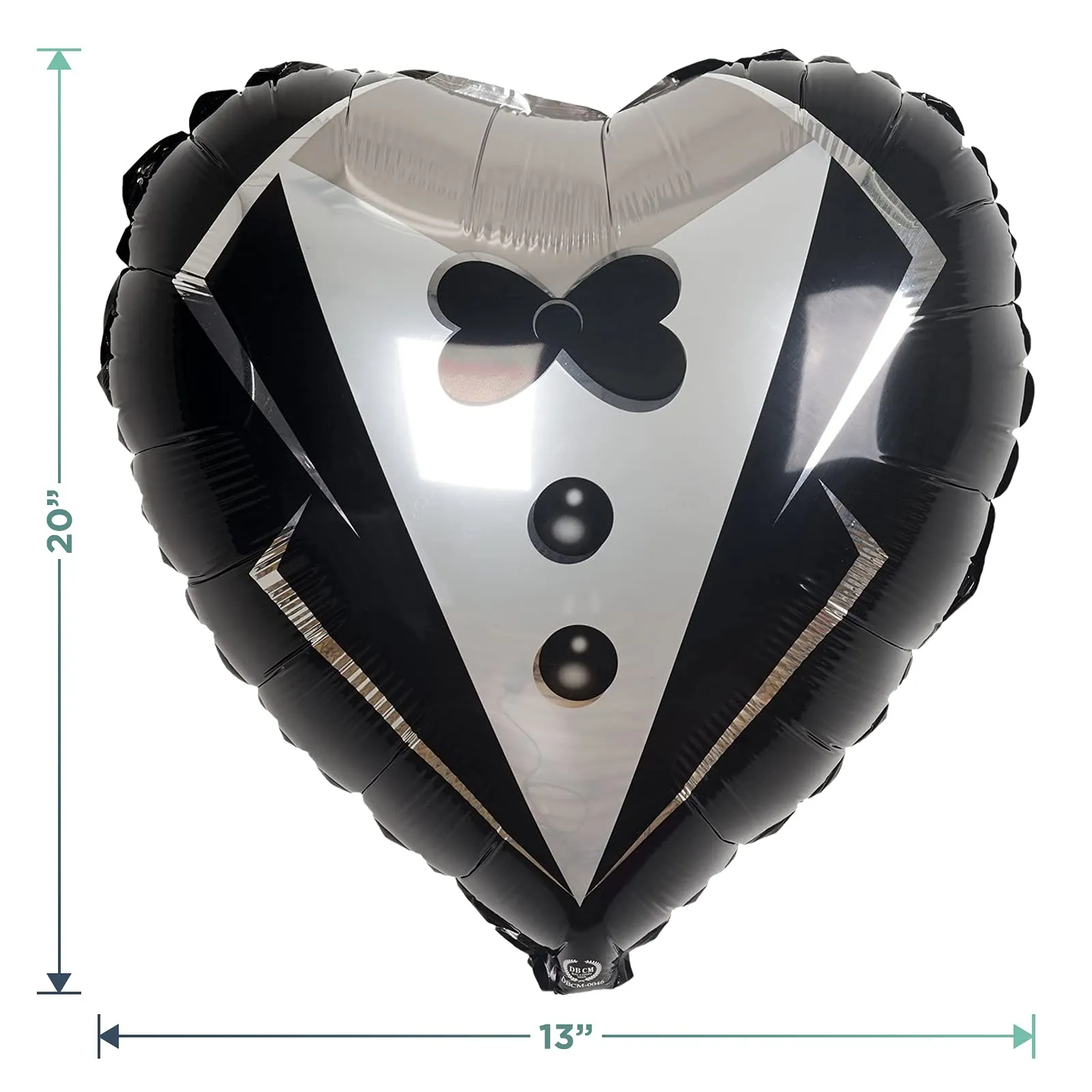 Bride and Groom Heart-Shaped Foil Balloon Set for Wedding Decorations and Bridal Party Supplies (2 Piece Set)