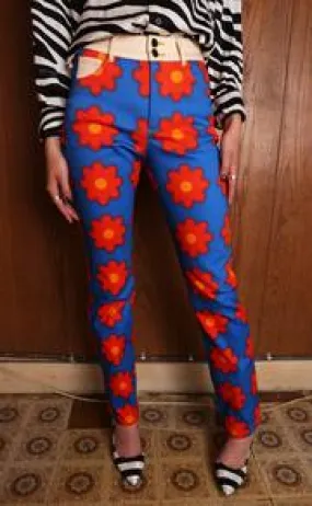 BruceGlen Poppy Print Flare Jean