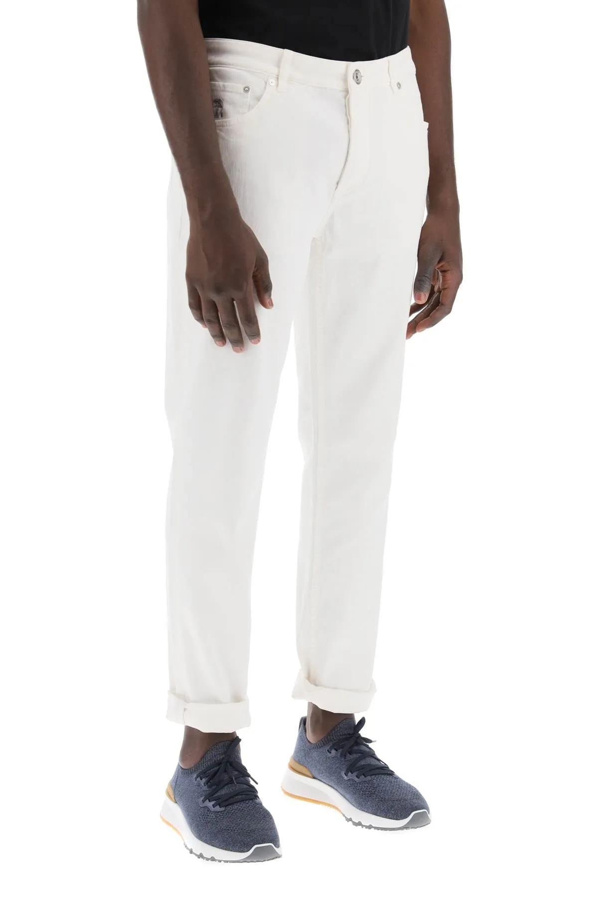 Brunello cucinelli traditional fit five-pocket jeans.