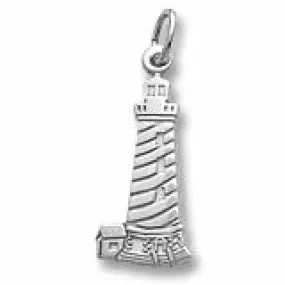 Cape Hatteras,Nc Lighthouse Charm In 14K White Gold