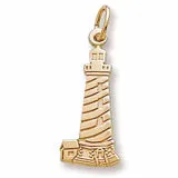 Cape Hatteras,Nc Lighthouse Charm in Yellow Gold Plated