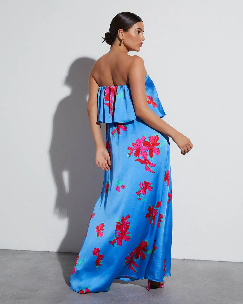 Fancy Plans Off The Shoulder Empire Maxi Dress