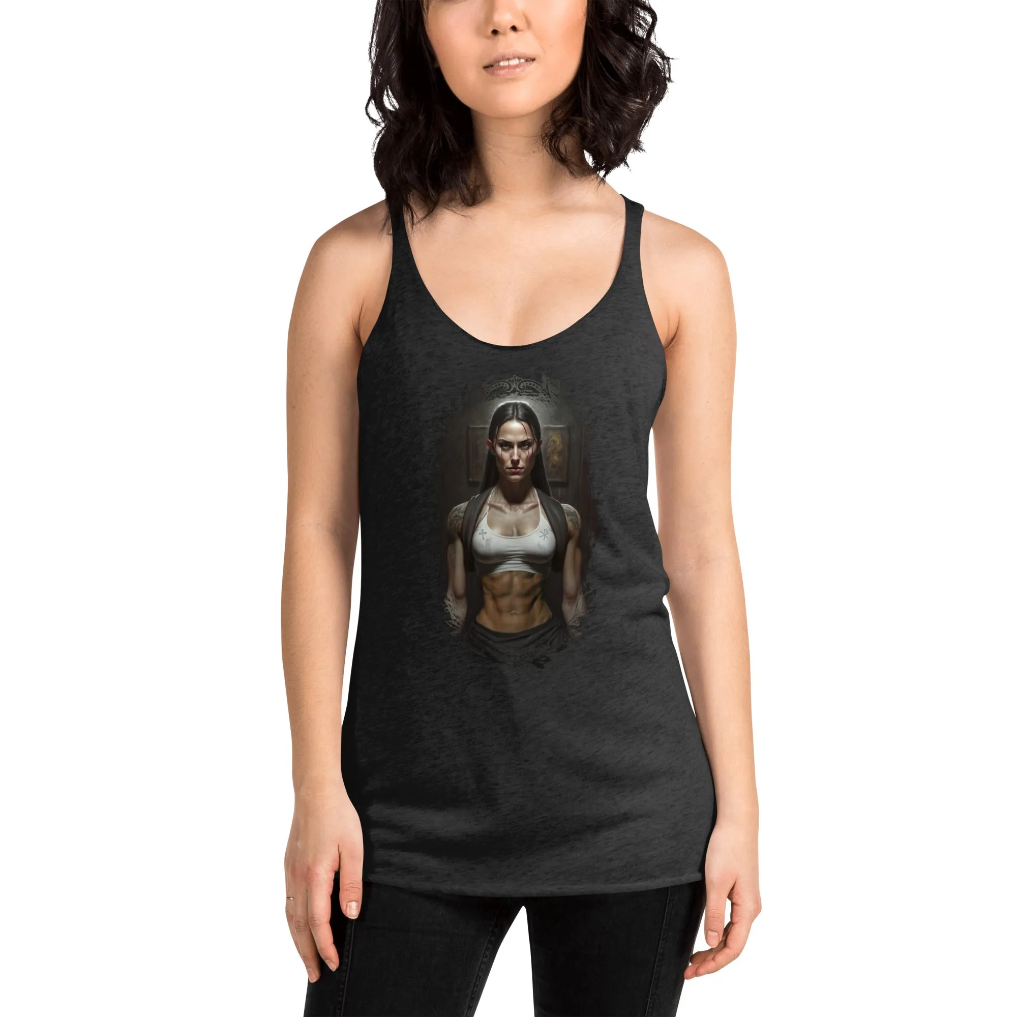 Hallowed Be Thy Gains Racerback Tank for Gym Fans