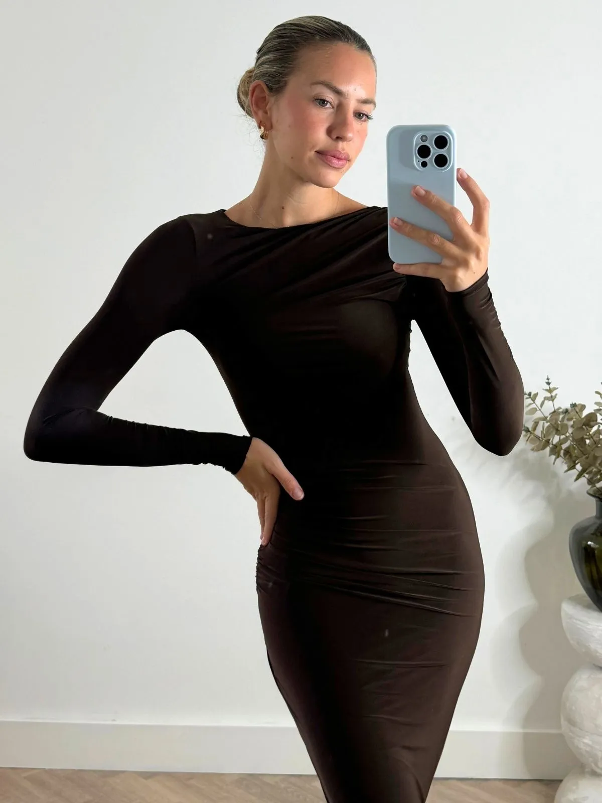 Katie Slinky Maxi Dress / Chocolate