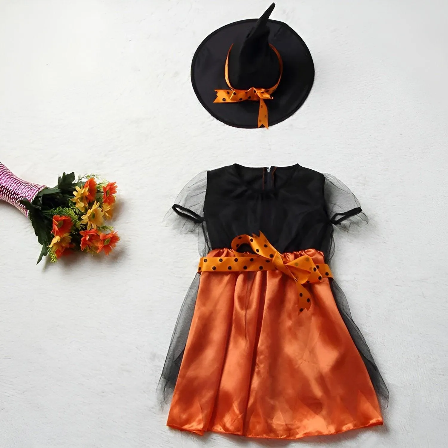 Kids' Halloween Witch Costume With Hat