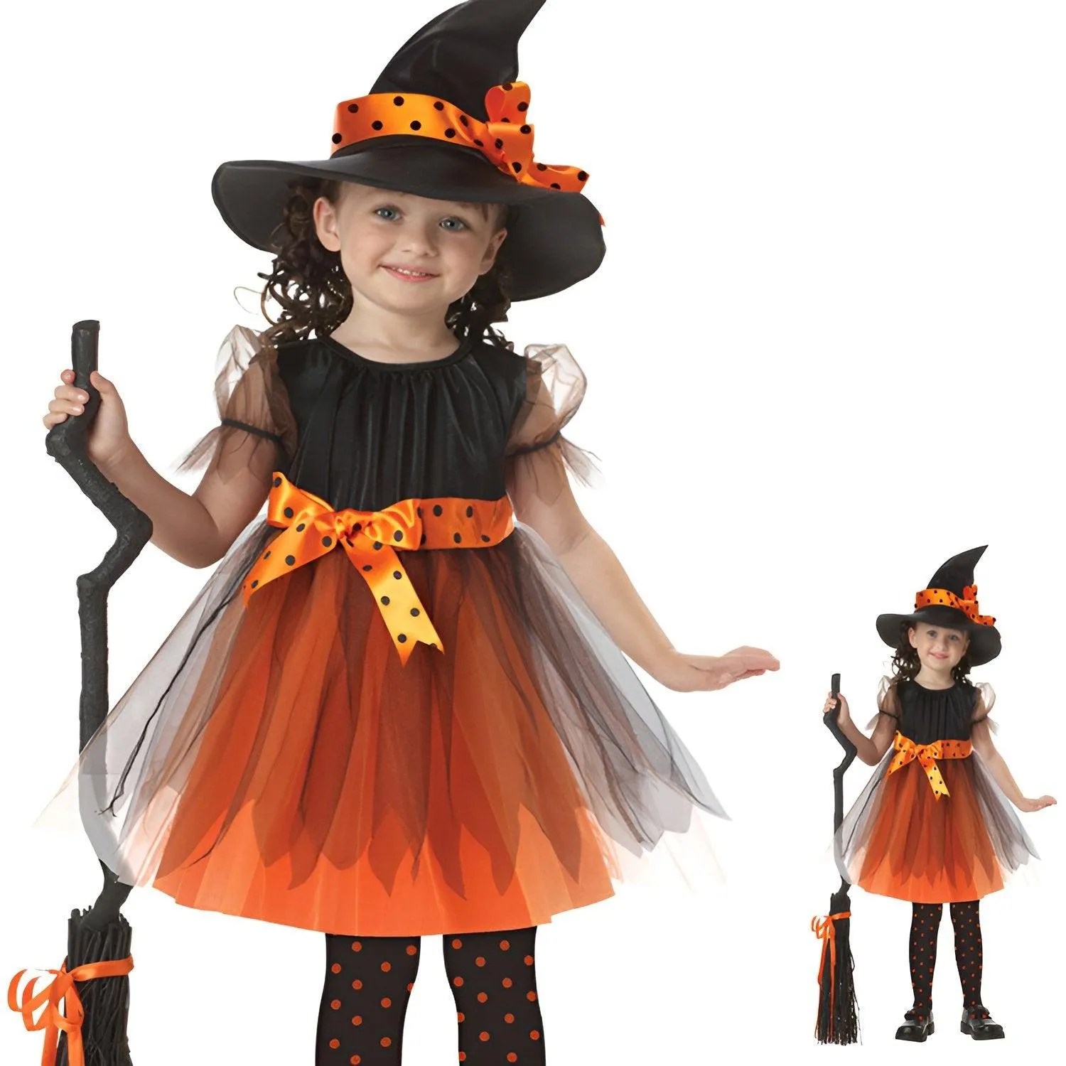 Kids' Halloween Witch Costume With Hat