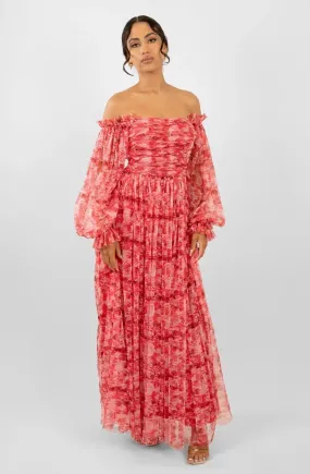 Lana Maxi Dress Red Floral