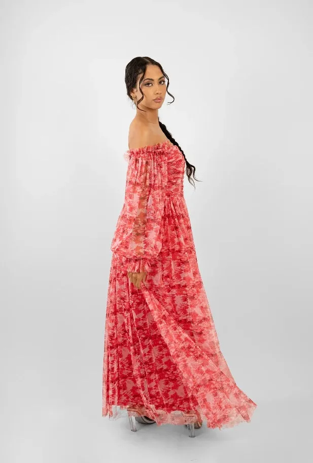 Lana Maxi Dress Red Floral