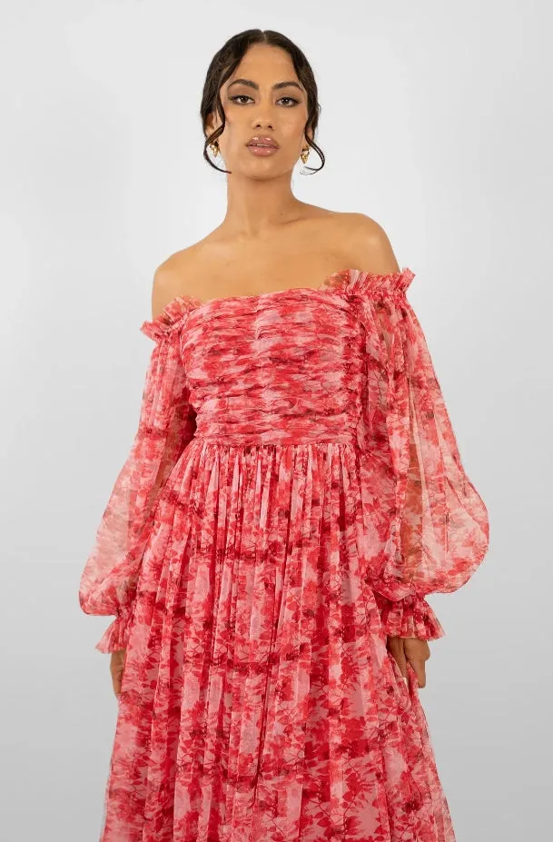 Lana Maxi Dress Red Floral