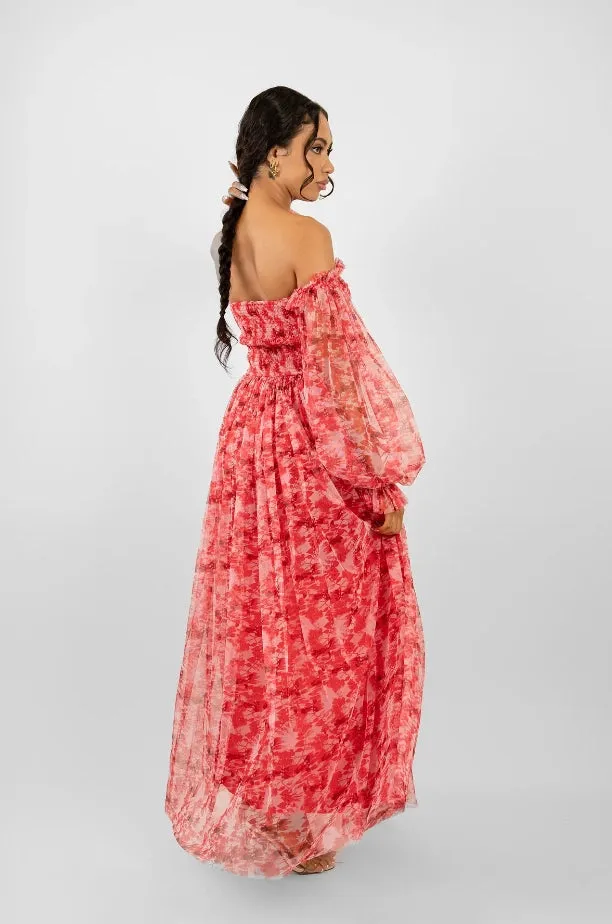 Lana Maxi Dress Red Floral