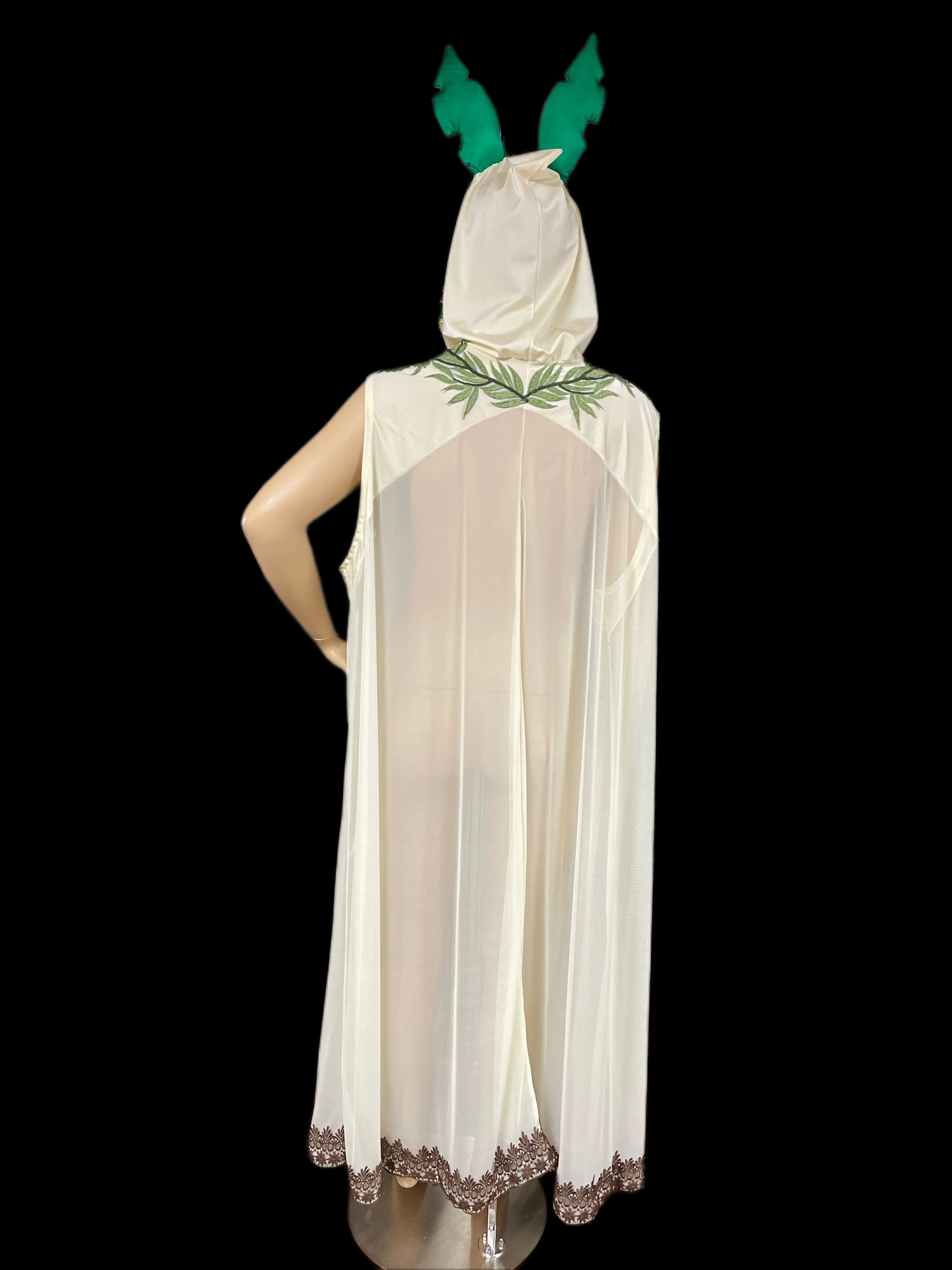 Leafeon Inspired Ear Cape Robe Cosplay Dance Costume Rave Halloween
