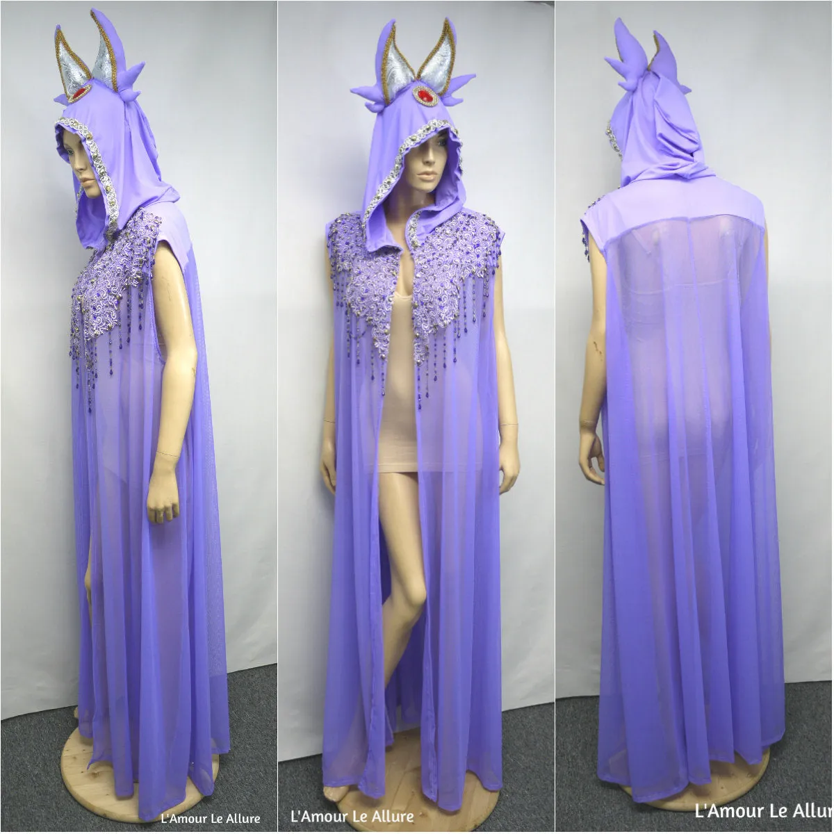 Leafeon Inspired Ear Cape Robe Cosplay Dance Costume Rave Halloween