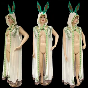 Leafeon Inspired Ear Cape Robe Cosplay Dance Costume Rave Halloween