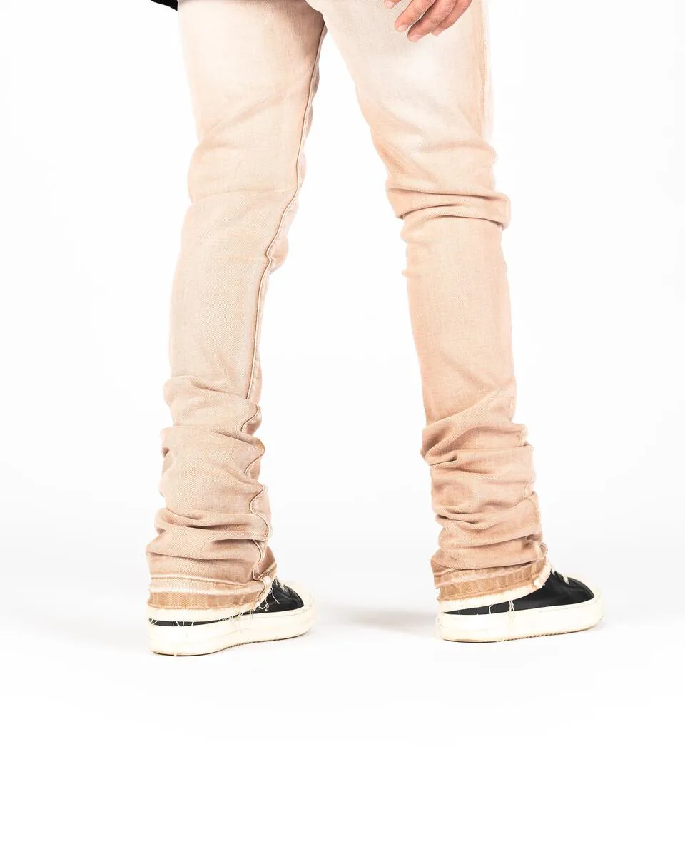 PHEELINGS ECHOED EMOTIONS FLARE STACK DENIM (TAN/SAND)