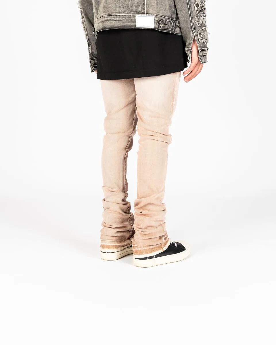 PHEELINGS ECHOED EMOTIONS FLARE STACK DENIM (TAN/SAND)