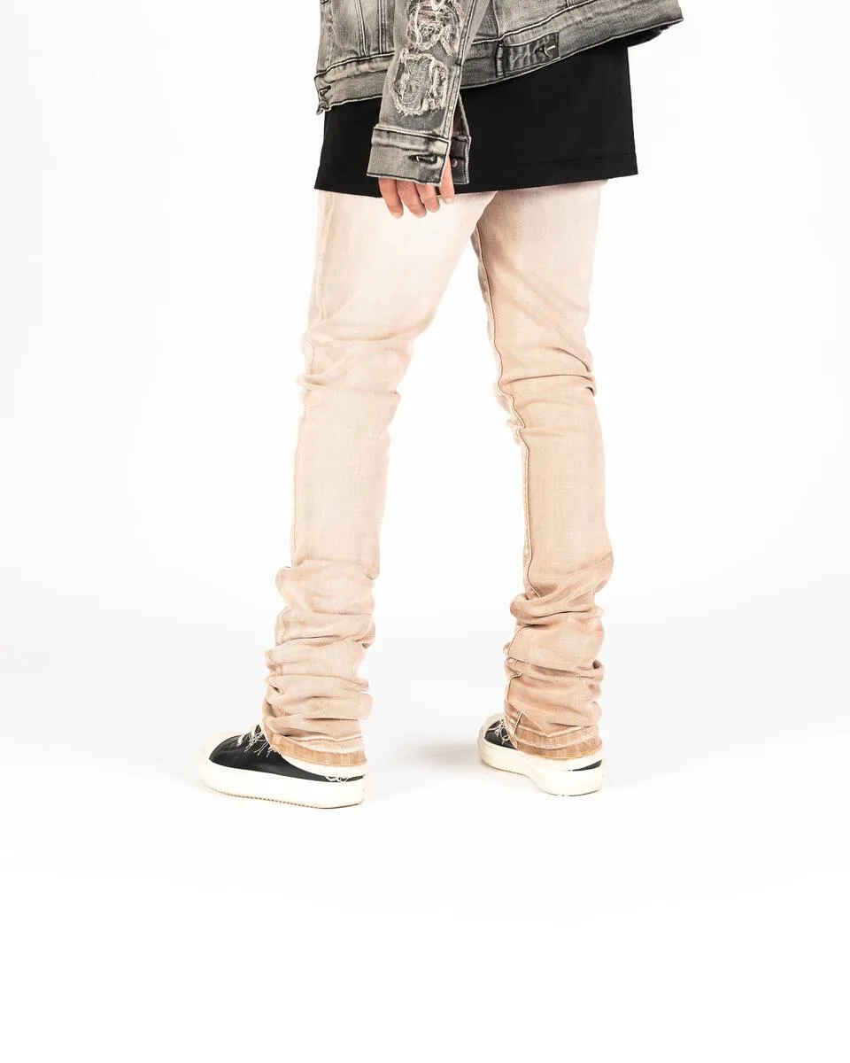 PHEELINGS ECHOED EMOTIONS FLARE STACK DENIM (TAN/SAND)