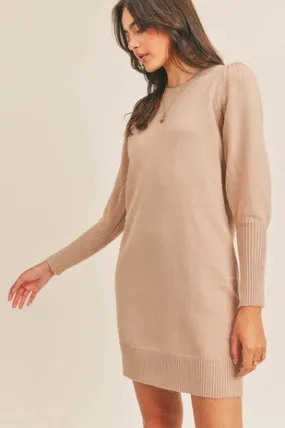 Puff Sleeve Sweater Dress