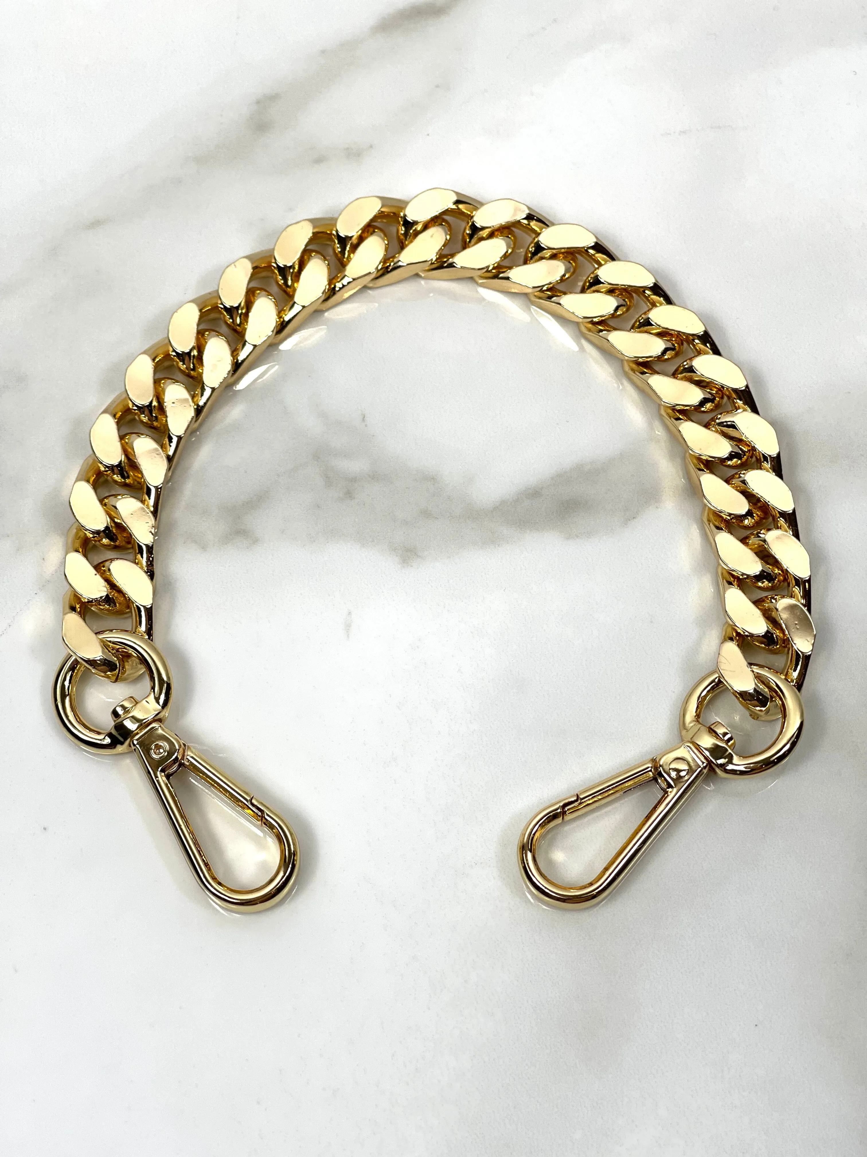 "AURUM" Shiny Gold Top Handle Chain- Mini 11.75"