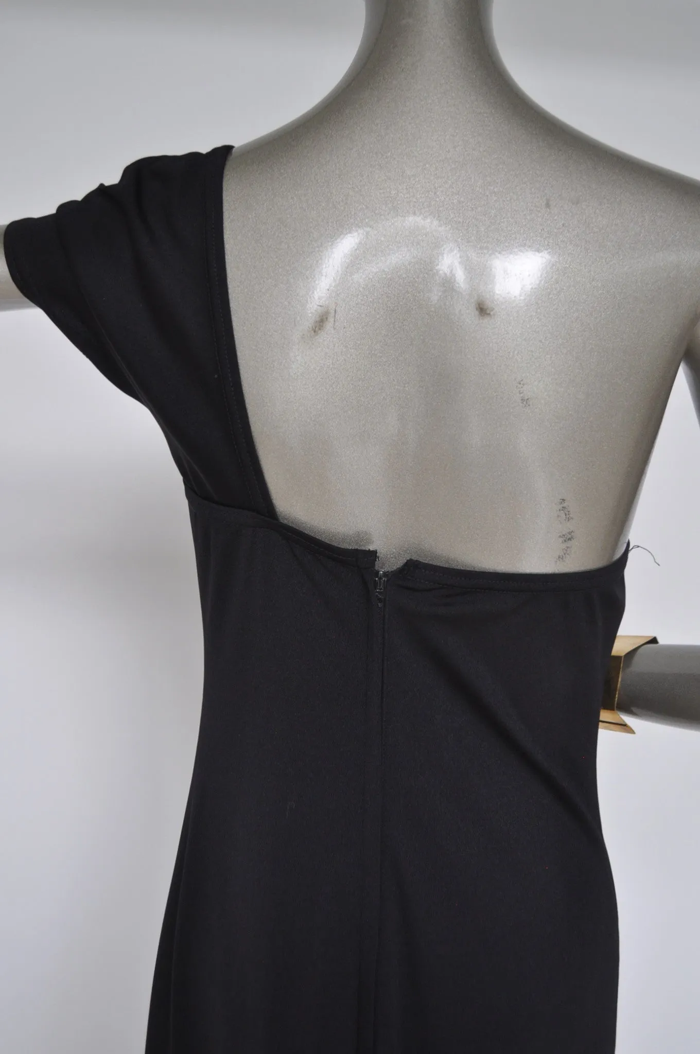 Rudi Gernreich ready to wear asymmetric off shoulder dress