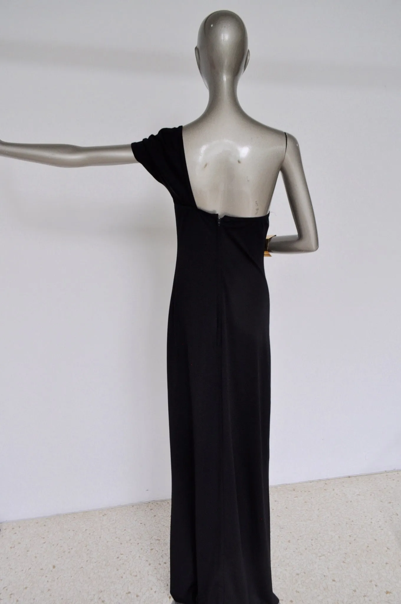 Rudi Gernreich ready to wear asymmetric off shoulder dress