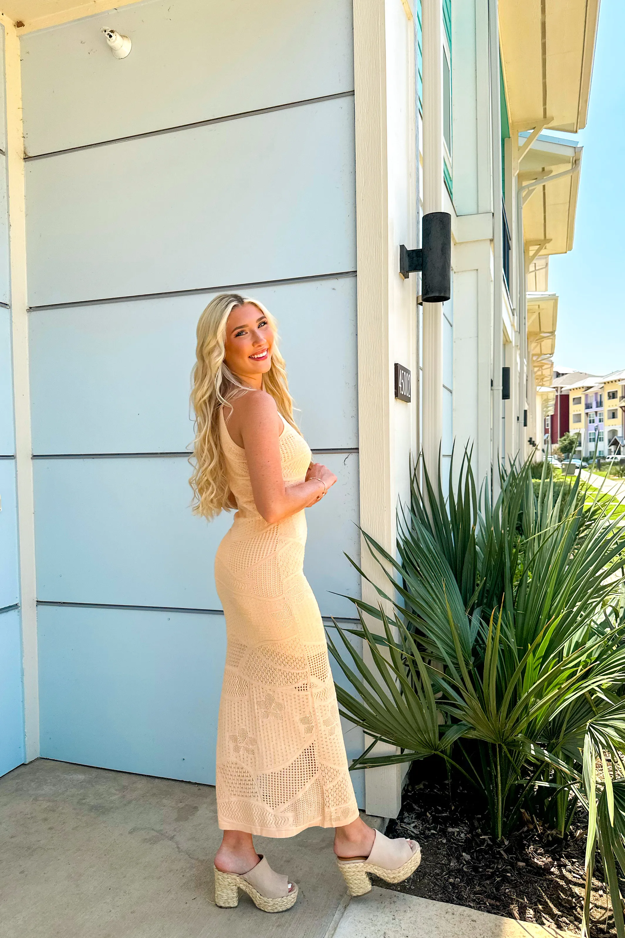 Seaside Knit Midi Dress