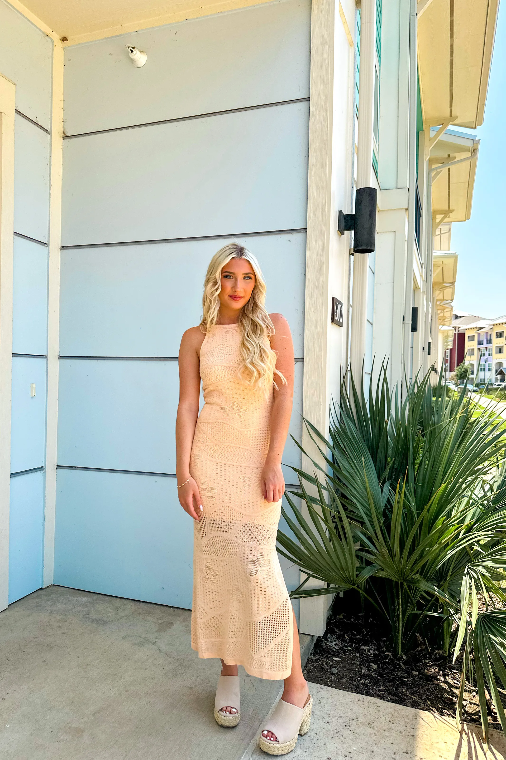 Seaside Knit Midi Dress
