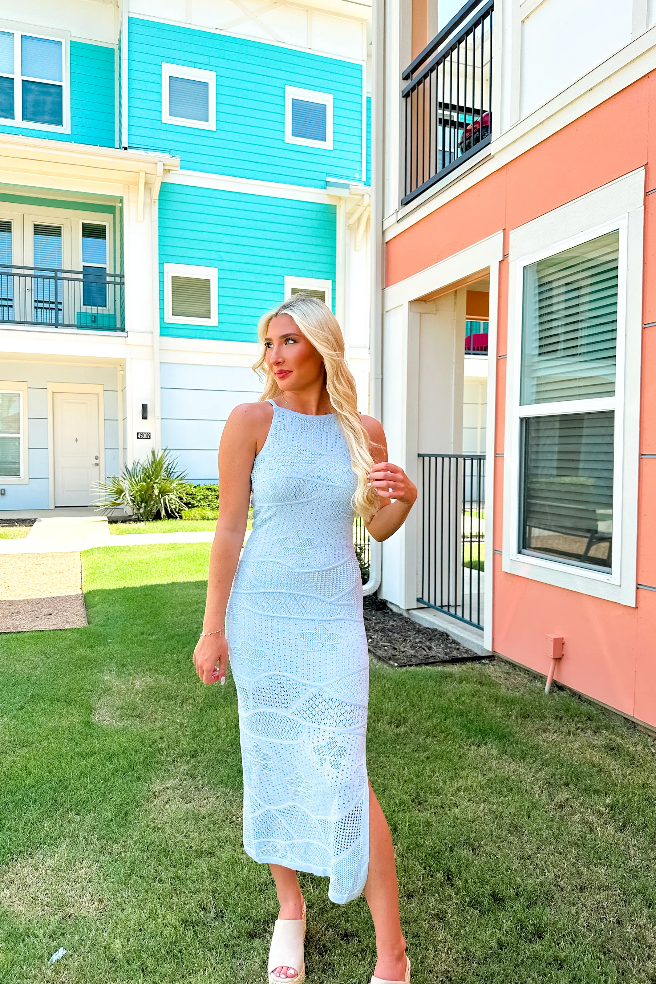 Seaside Knit Midi Dress