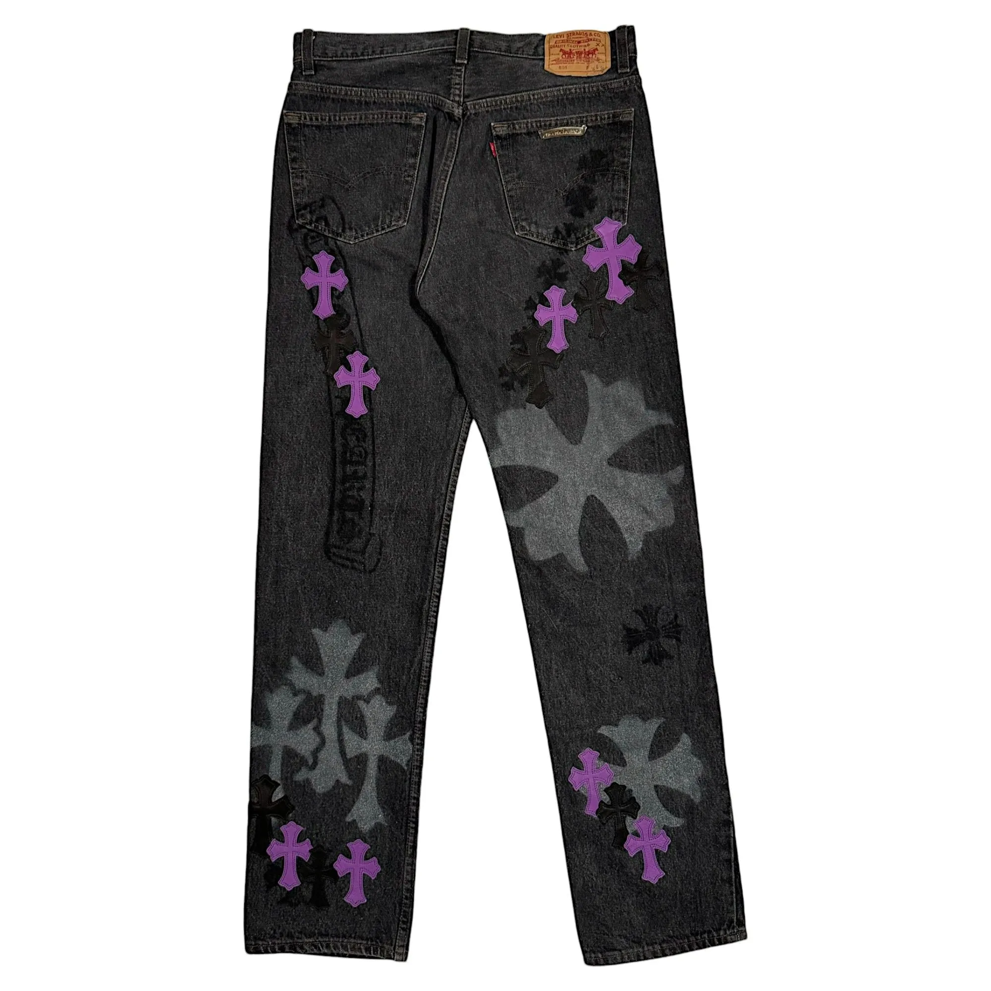 Stencil Cross Patch Levi's Jeans
