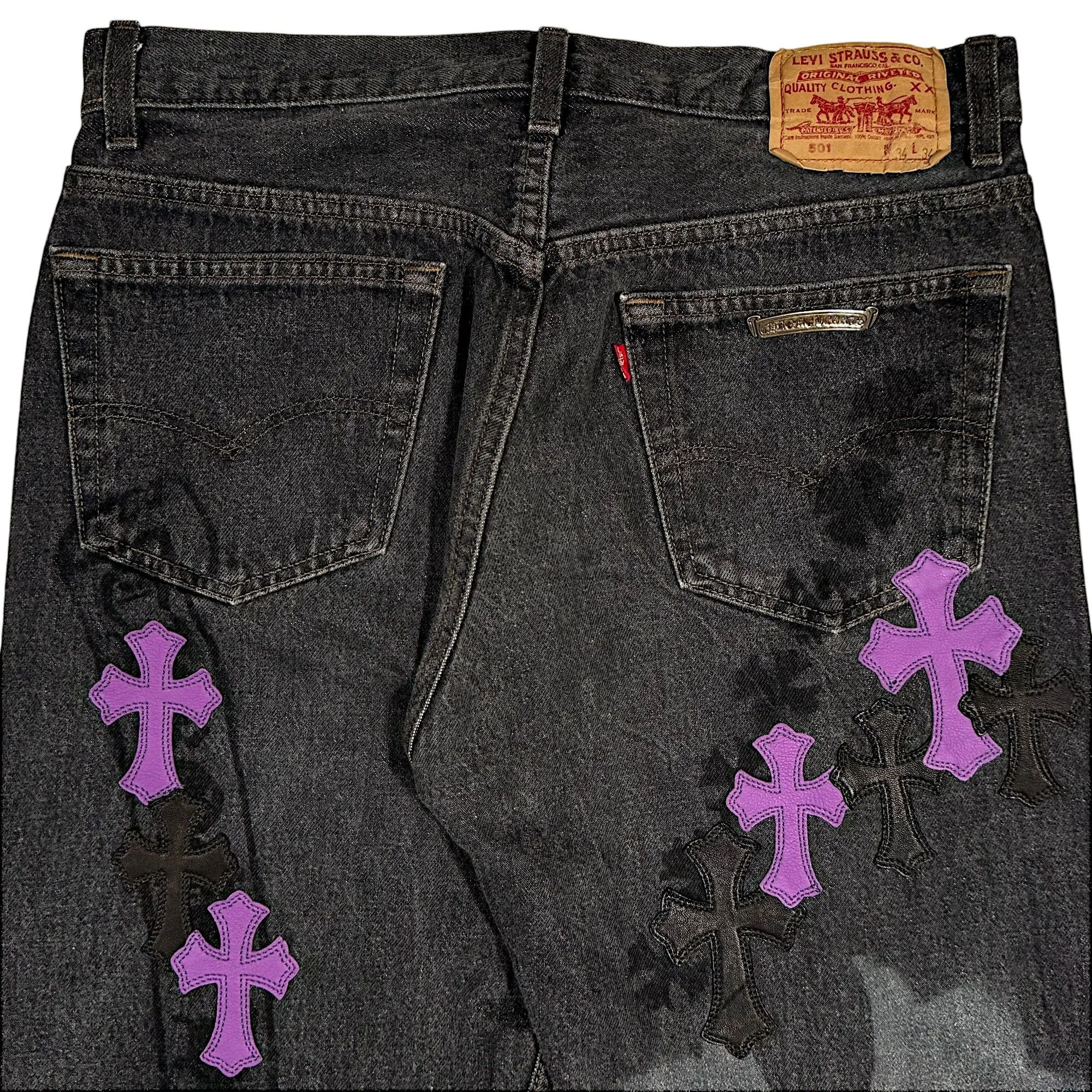 Stencil Cross Patch Levi's Jeans