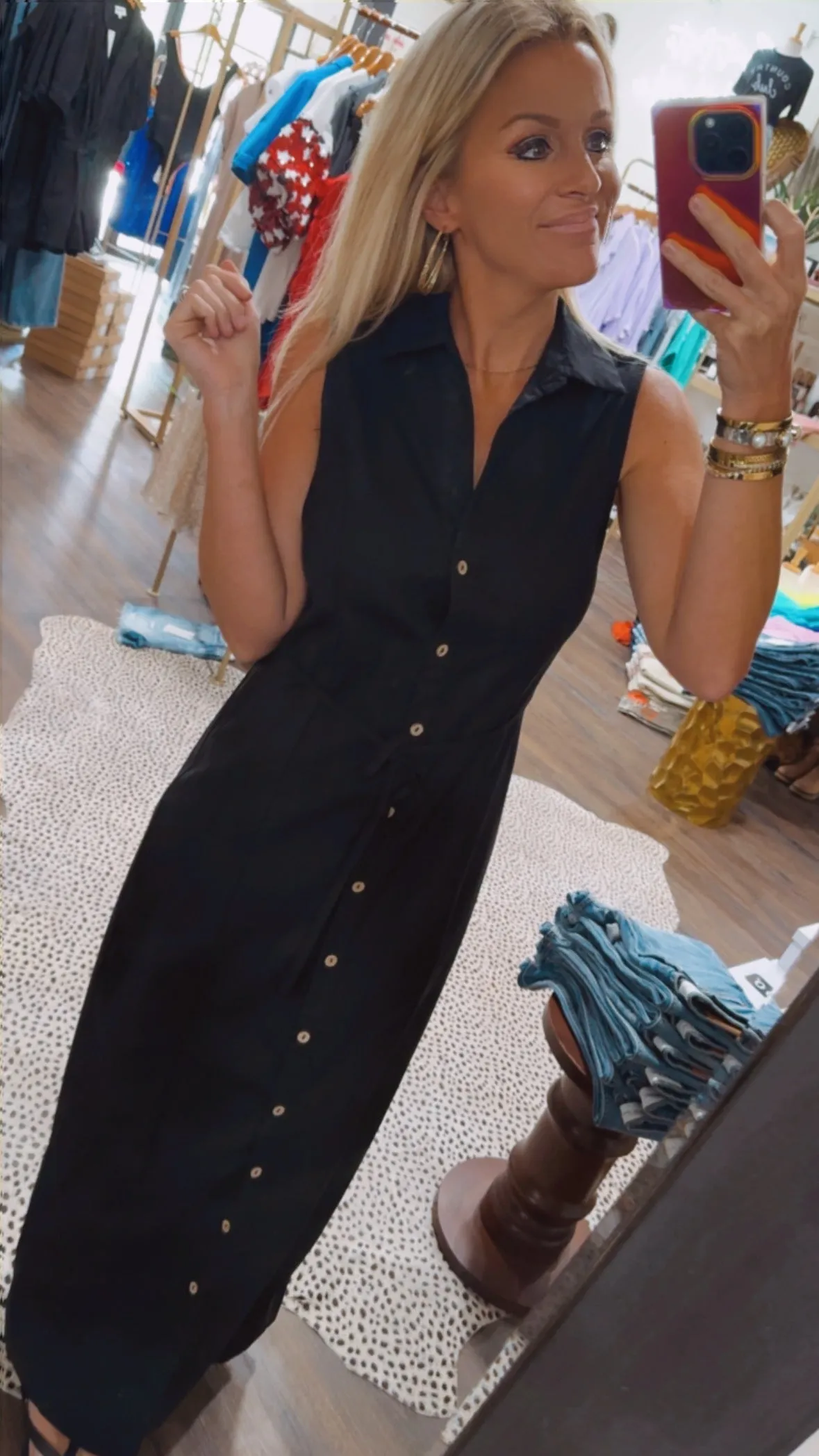 The Collared Shirt Dress in Black