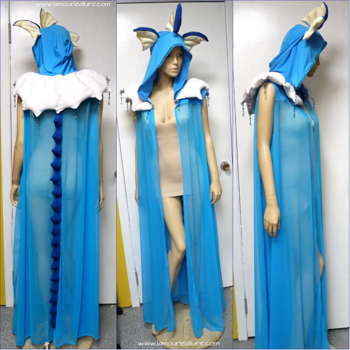 Umbreon Inspired Ear Cape Robe Cosplay Dance Costume Rave Halloween