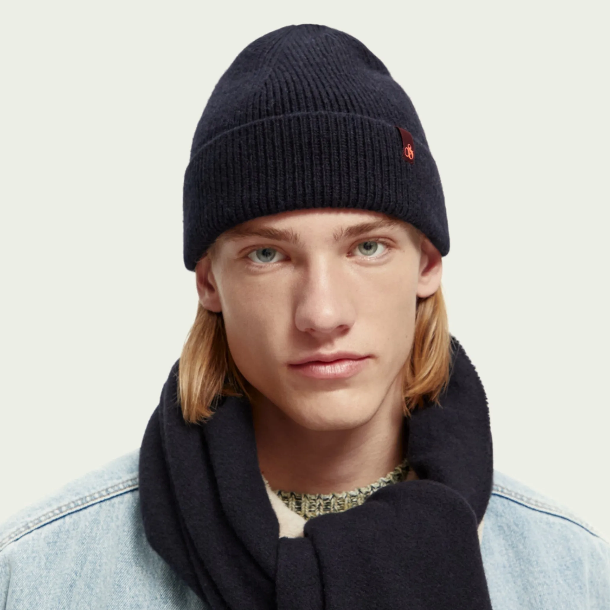 Wool Rib Knit Beanie (Night)