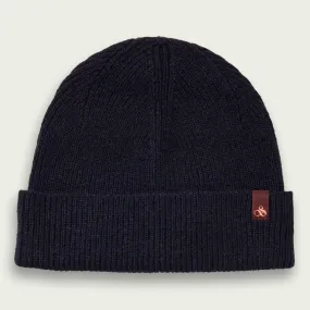 Wool Rib Knit Beanie (Night)
